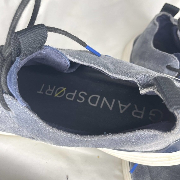 Cole Haan Grand sport Mens 12 M Gray Suede Leather Apron Toe Sneaker Shoes - Picture 5 of 8